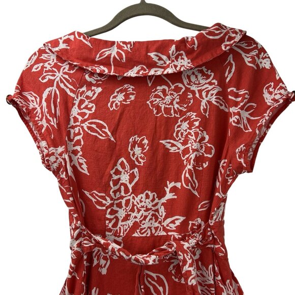 Free People Women’s Size 10 A Thing Called Love Linen Blend Mini Dress Red - Picture 13 of 16